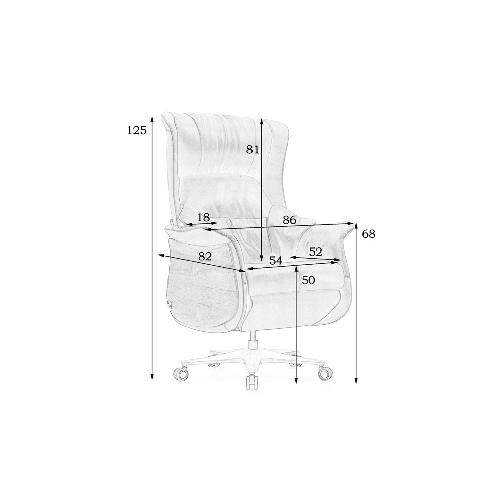 1656 Massage Chair dimension reference